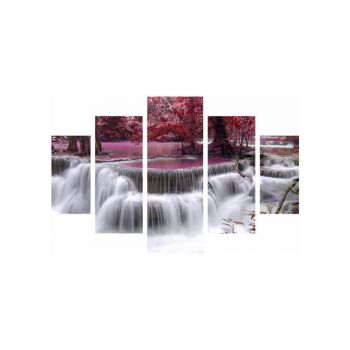 Tablou din mai multe piese Waterfall, 92 x 56 cm ieftin
