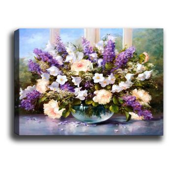 Tablou Tablo Center Purple Flowers, 70 x 50 cm