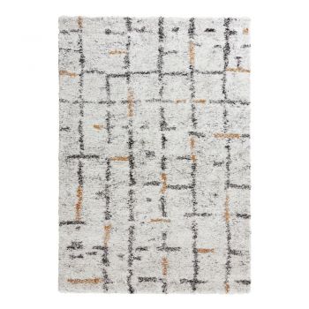 Covor Mint Rugs Grid, 80 x 150 cm, crem