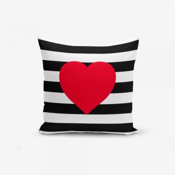 Față de pernă Minimalist Cushion Covers Navy Heart, 45 x 45 cm