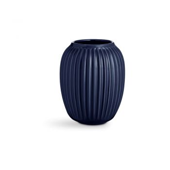 Vază din gresie Kähler Design Hammershoi, înălțime 20 cm, albastru închis
