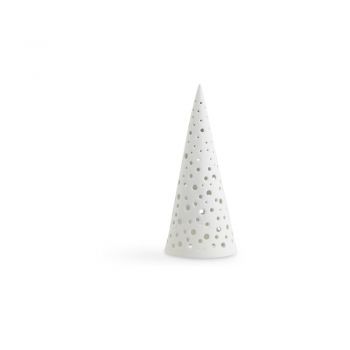 Sfeșnic de Crăciun din bone china Kähler Design Nobili, înălțime 19 cm, alb