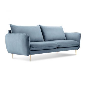 Canapea cu tapițerie din catifea Cosmopolitan Design Florence, albastru pal, 160 cm