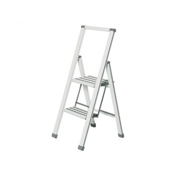 Scără pliantă Wenko Ladder Alu, înălțime 101 cm, alb