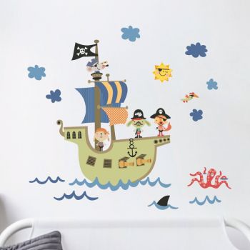 Autocolant de perete Ambiance Pirate Ship ieftin