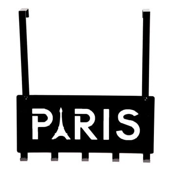 Cuier de ușă negru din metal 30 cm Paris – Compactor ieftin