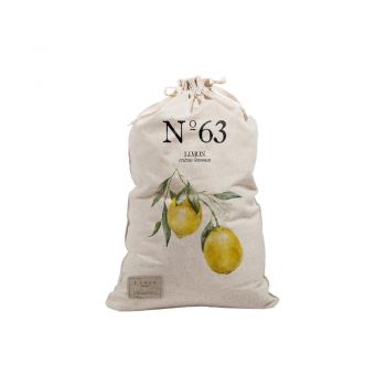 Sac textil pentru rufe Really Nice Things Bag Lemons, înălțime 75 cm