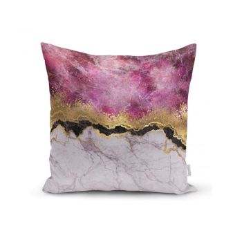 Față de pernă Minimalist Cushion Covers Marble With Pink And Gold, 45 x 45 cm ieftina