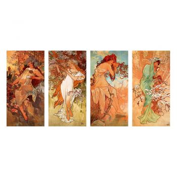 Reproducere tablou Alfons Mucha - Pory Roku, 80 x 40 cm