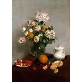 Reproducere tablou Henri Fantin-Latour - Flowers and Fruit, 45 x 60 cm