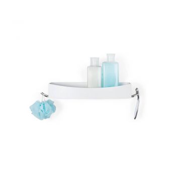 Etajeră autoadezivă pentru baie Compactor Clever Flip Shower, alb ieftin