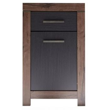 Cabinet hol din pal, cu 1 sertar si 1 usa Blake Stejar Negru / Stejar, l64xA45xH105 cm