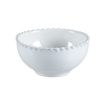 Bol din gresie ceramică Costa Nova Pearl, ⌀ 16 cm, alb