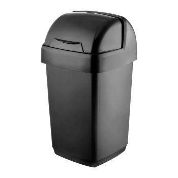 Coș de gunoi Addis Roll Top, 22,5 x 23 x 42,5 cm, negru ieftin