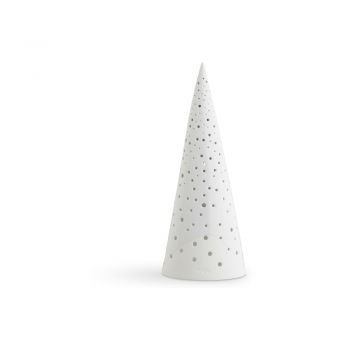 Sfeșnic din porțelan chinezesc pentru Crăciun Kähler Design Nobili, înălțime 30 cm, alb