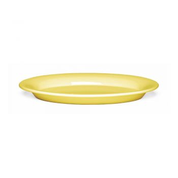 Farfurie ovală din gresie Kähler Design Ursula, 28 x 18,5 cm, galben