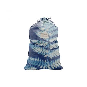 Săculeț textil pentru haine Really Nice Things Bag Blue Leaf, înălțime 75 cm