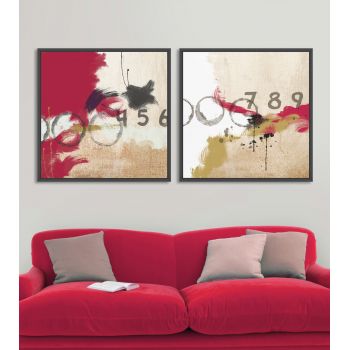 Tablou 2 piese Canvas Abstract Numbers