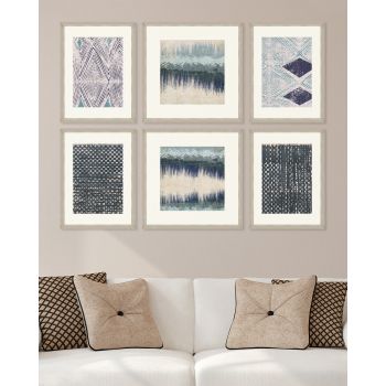 Tablou 6 piese Framed Linen Abstract Textiles
