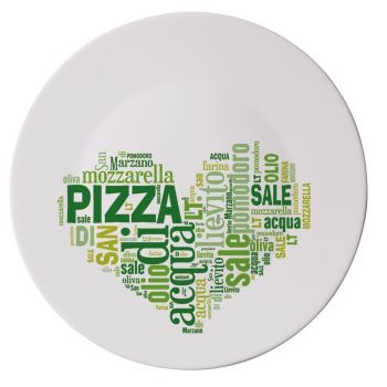 Platou pizza opal inima verde Bormioli Ronda 33 cm