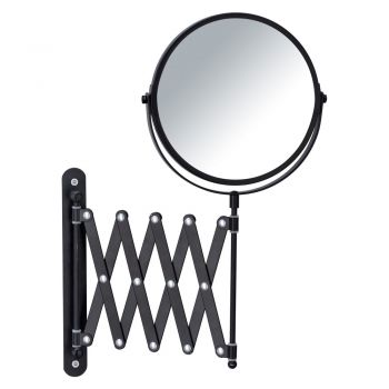 Oglindă cosmetică de perete cu suport telescopic Wenko Exclusive, negru ieftina