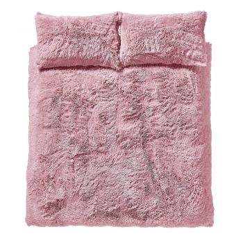 Lenjerie de pat din micropluș Catherine Lansfield Cuddly, 200 x 200 cm, roz