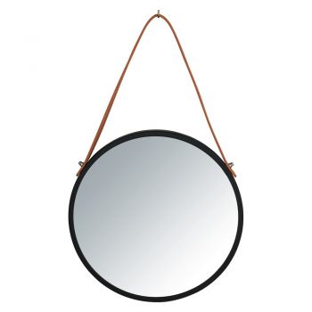 Oglindă suspendată Wenko Borrone, ø 30 cm, negru ieftina