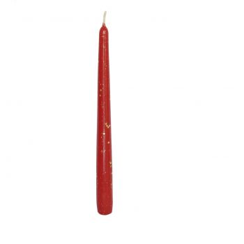 Lumanare conica Sparkle Rosu, Ø2,4xH24,5 cm