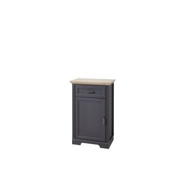 Cabinet hol din MDF, cu 1 usa si 1 sertar, Jessie Grafit, l65xA41xH102 cm
