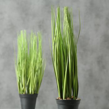 Planta artificiala in ghiveci Grass Verde / Negru, Modele Asortate, H54 cm