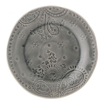 Farfurie din gresie ceramică Bloomingville Rani, ø 26,5 cm. gri