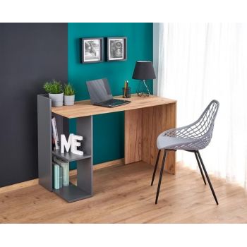 Masa de birou din pal Flanders Stejar / Antracit, L122xl57xH85 cm