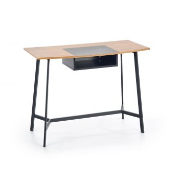 Masa de birou din pal si metal B-41 Stejar / Negru, L100xl50xH76 cm