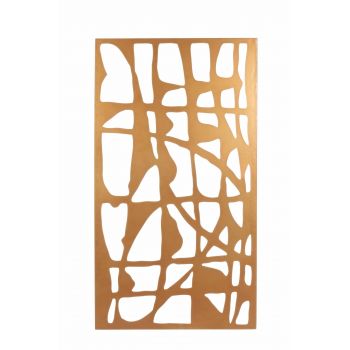 Decoratiune de perete din metal Zaira Rectangular Auriu, l60xA2xH110 cm