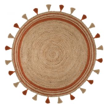 Covor din iută maro-portocaliu ⌀ 150 cm Istanbul - Flair Rugs ieftin