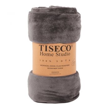 Pătură din micropluș Tiseco Home Studio, 220 x 240 cm, gri