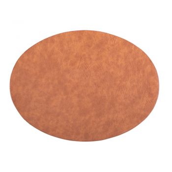 Suport farfurie din imitație de piele ZicZac Troja, 33 x 45 cm, portocaliu - maro