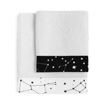 Set 2 prosoape din bumbac Blanc Constellation