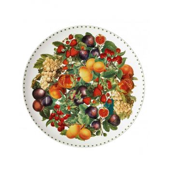 Platou pentru servire din ceramica, Le Primizie Alb / Multicolor, Ø31,5 cm