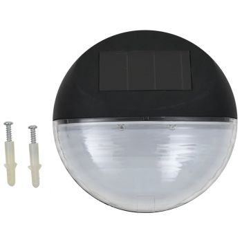 vidaXL Lămpi solare de exterior, 24 buc., negru, rotund, LED