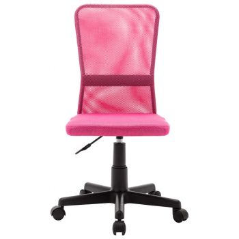 vidaXL Scaun de birou, roz, 44 x 52 x 100 cm, plasă textilă