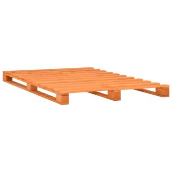 vidaXL Cadru de pat din paleți, maro, 200x200 cm, lemn masiv de pin