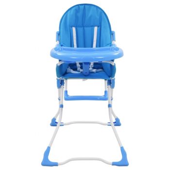 vidaXL Scaun de masă înalt pentru copii, albastru și alb