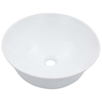 vidaXL Chiuvetă de baie, alb, 41x12,5 cm, ceramică