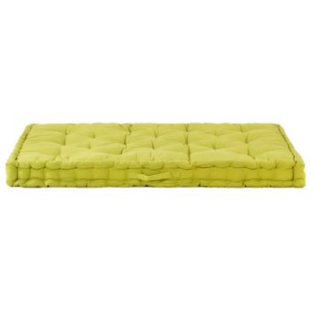 vidaXL Pernă podea canapea din paleți, verde, 120 x 80 x 10 cm bumbac