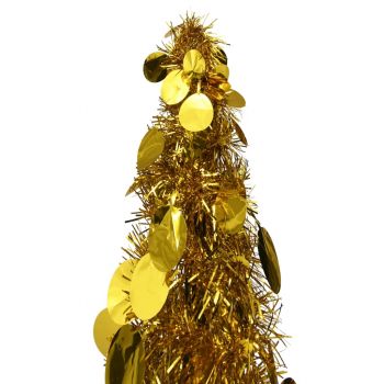 vidaXL Pom de Crăciun artificial tip pop-up, auriu, 120 cm, PET