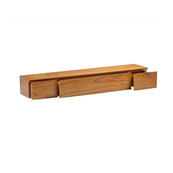 Etajera suspendata din lemn si furnir, cu 3 sertare, Madhu Natural, l100xA20xH14 cm