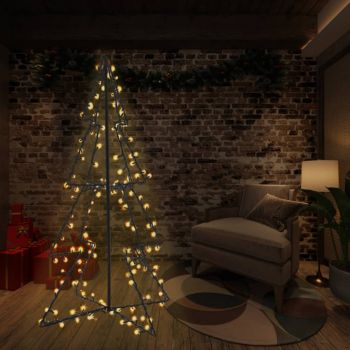 vidaXL Brad de Crăciun conic 240 LED-uri interior & exterior 115x150cm