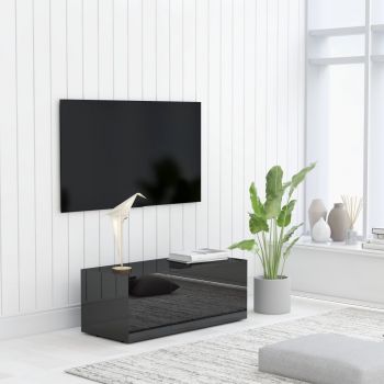 vidaXL Comodă TV, negru extralucios, 80 x 34 x 30 cm, PAL