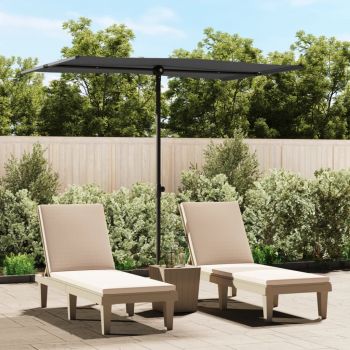 vidaXL Umbrelă de soare de grădină cu stâlp aluminiu antracit 2x1,5 cm